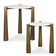 Claridge Nesting Tables in White Marble - Set of 2