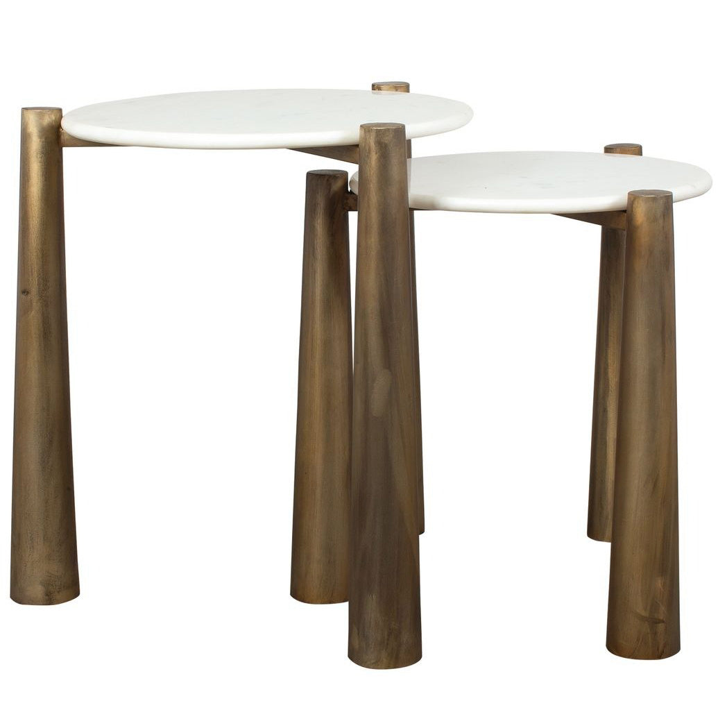 Uttermost Claridge Nesting Tables in White Marble - Set of 2