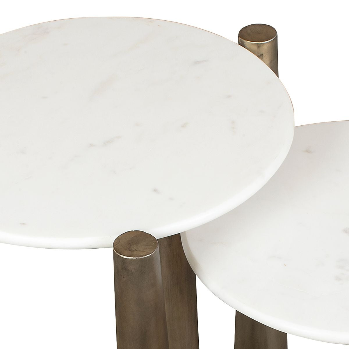 Uttermost Claridge Nesting Tables in White Marble - Set of 2