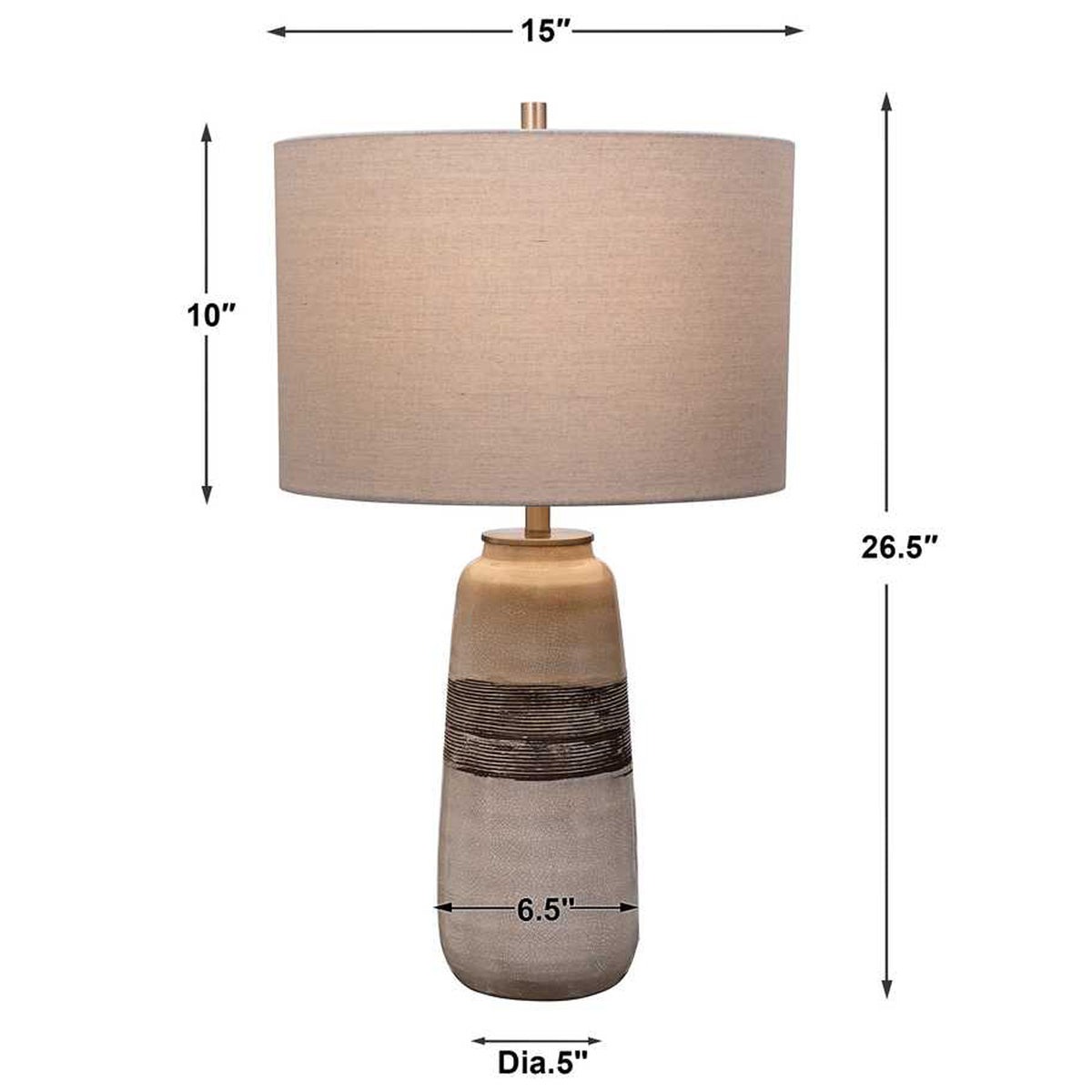 Uttermost Comanche White Crackle Table Lamp