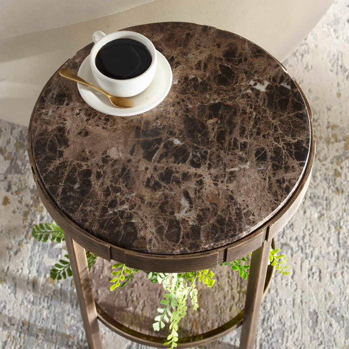Uttermost Cusano Round Dark Marble Side Table