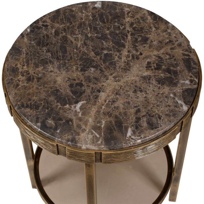 Uttermost Cusano Round Dark Marble Side Table
