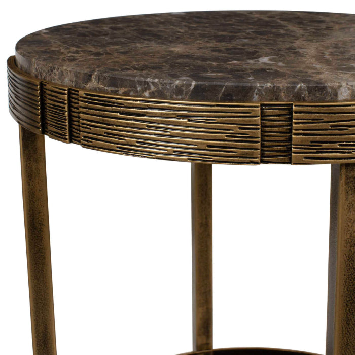 Uttermost Cusano Round Dark Marble Side Table