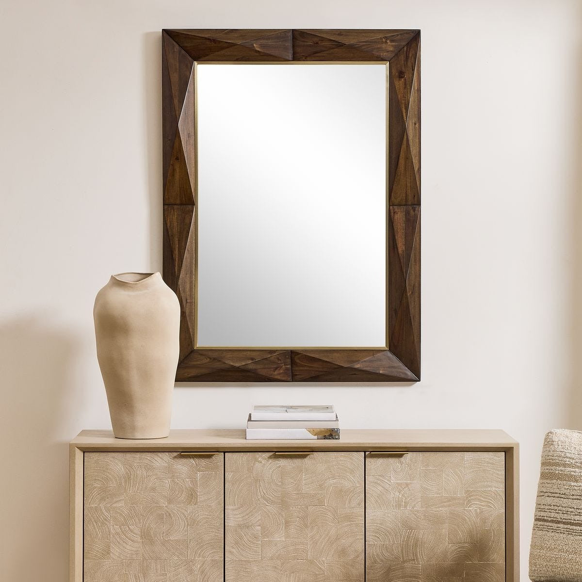Uttermost Diamond In The Rough Mirror in Wood