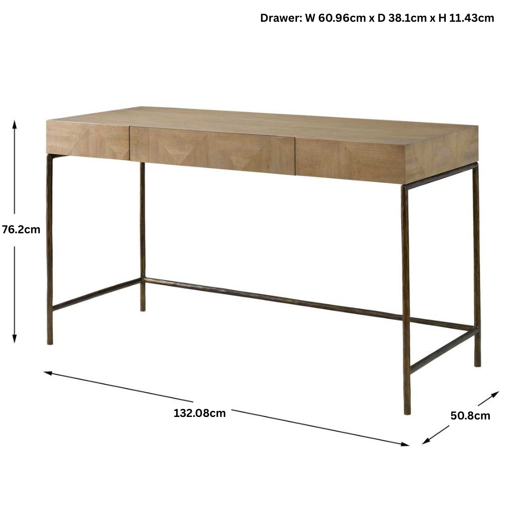 Uttermost Aristotle Natural Wood Modern Desk