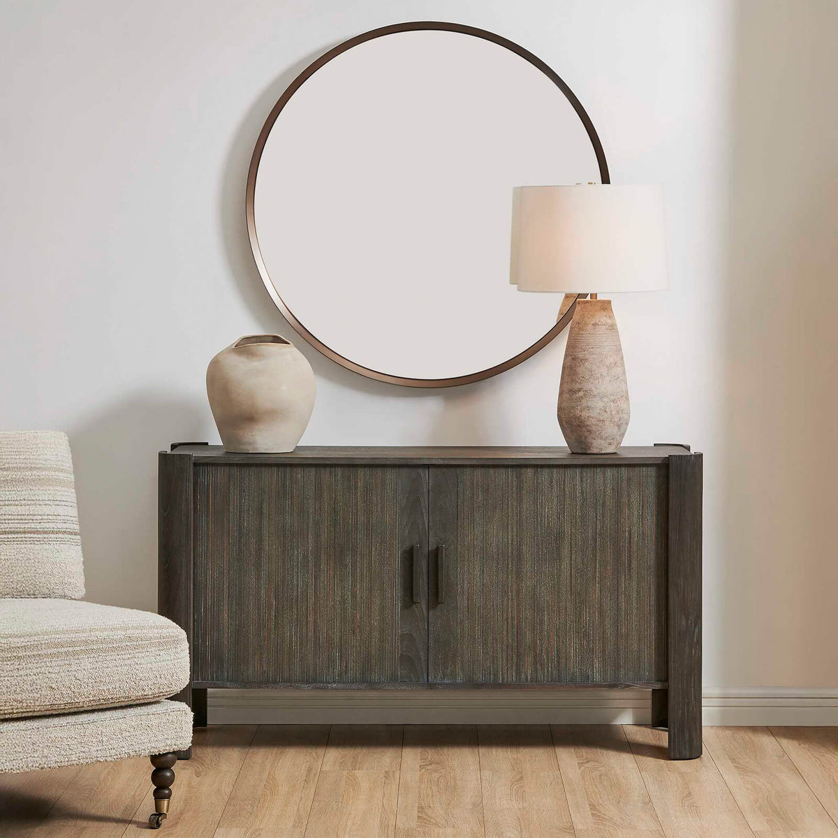 Uttermost Drury 2 Door Storage Cabinet in Dark Grey