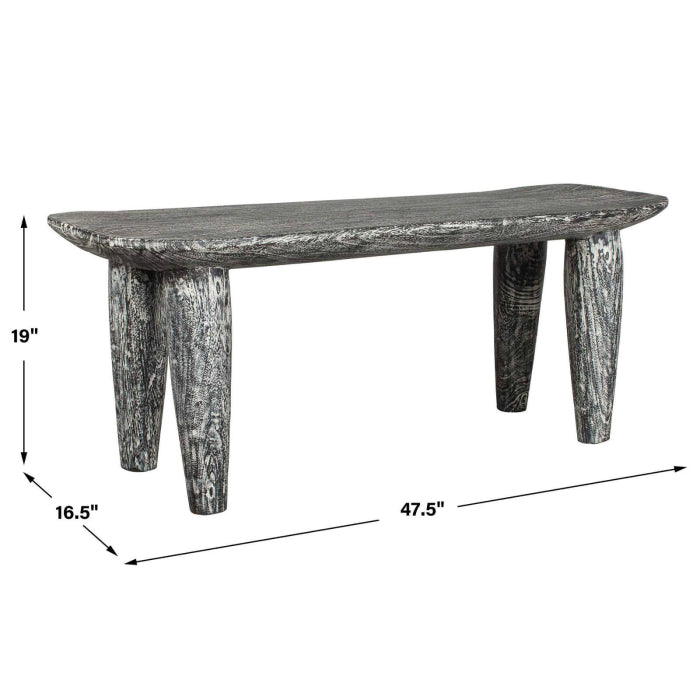Uttermost Fade To Black Wood Bench