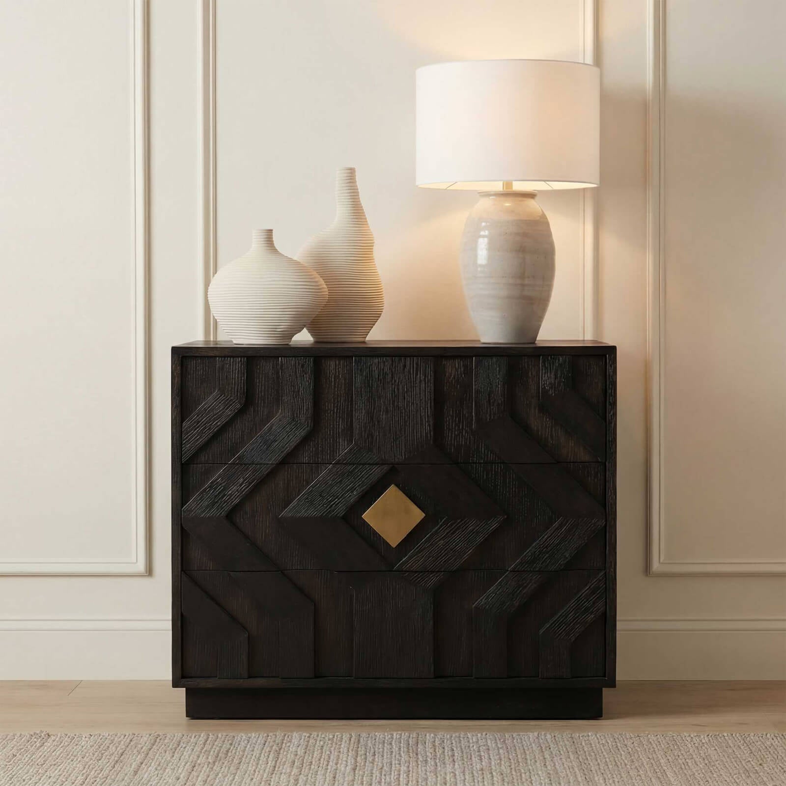 Uttermost Faulkner 3 Drawer Modern Chest of Drawers