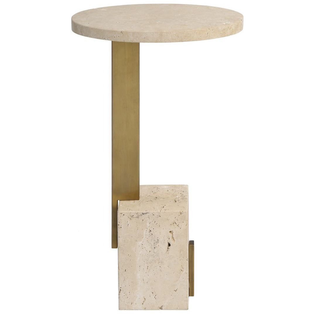 Feranno Accent Table in Travertine
