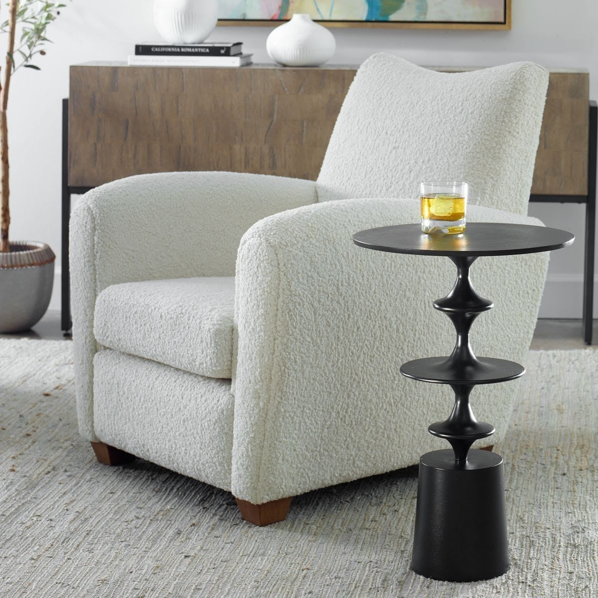Uttermost Flight Accent Table in Black