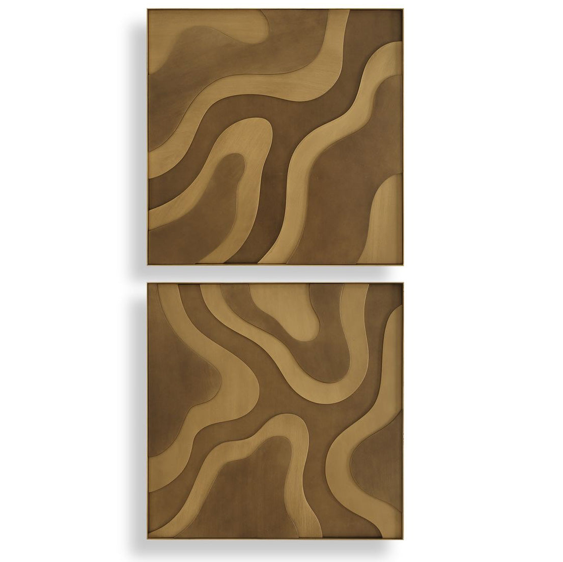 Golden Terrain Wooden Wall Decor - Set of 2