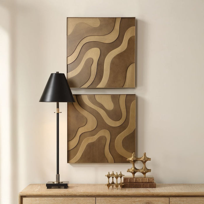 Uttermost Golden Terrain Wooden Wall Decor - Set of 2