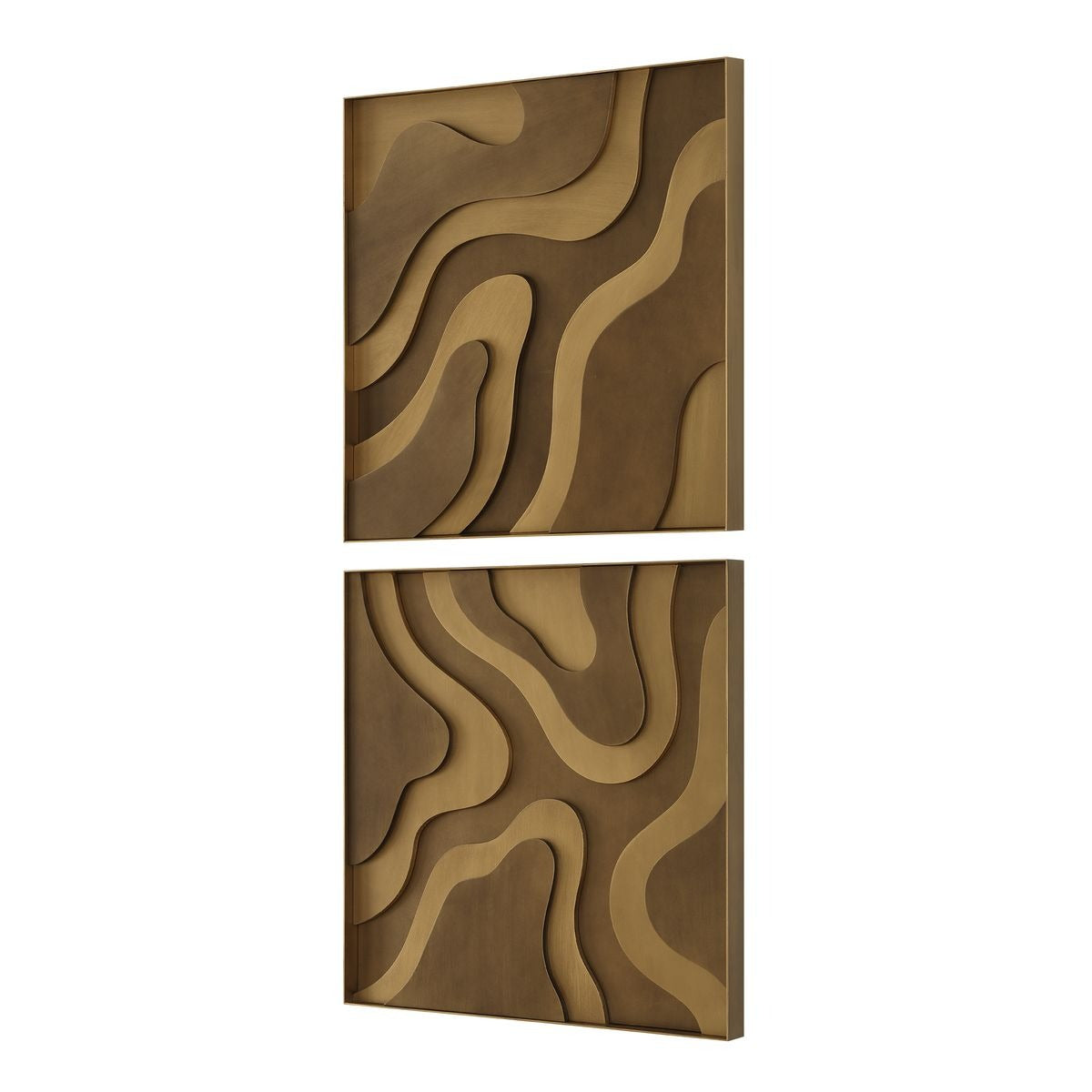 Uttermost Golden Terrain Wooden Wall Decor - Set of 2