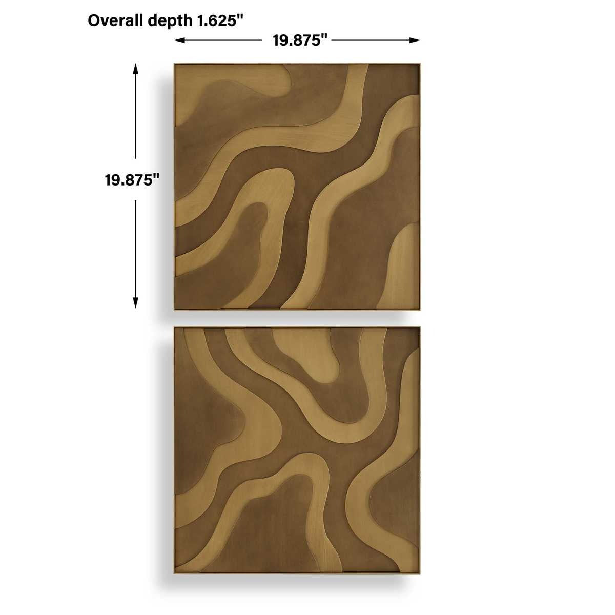 Uttermost Golden Terrain Wooden Wall Decor - Set of 2