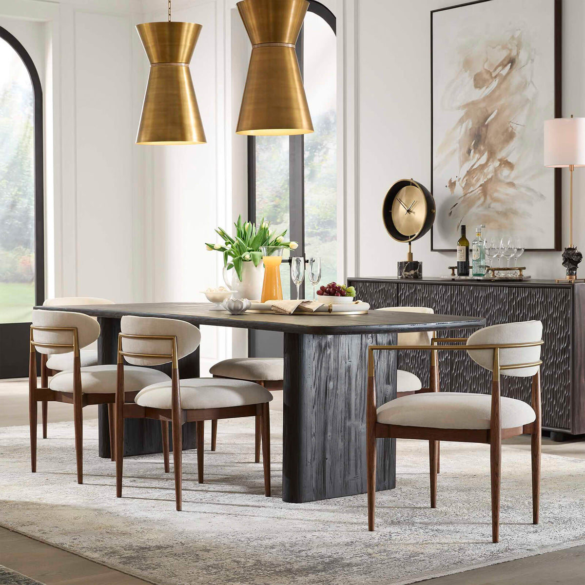 Uttermost Kirin Reclaimed Fir Dining Table in Black - 244cm