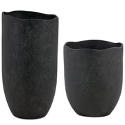 Komorebi Indoor-Outdoor Vases in Black - Set of 2