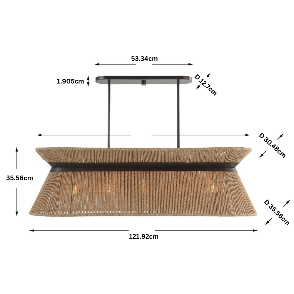 Uttermost Highly Strung 5 Light Linear Pendant in Natural