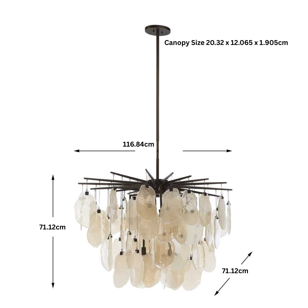 Uttermost Seeded Shield 8 Light Chandelier in Champagne