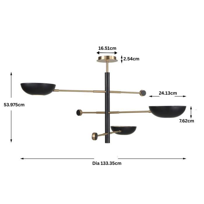 Uttermost Swinger 3 Light Pendant in Black