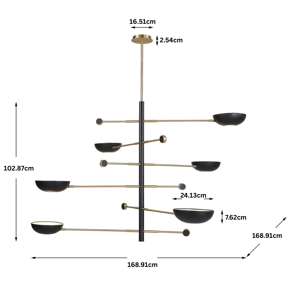 Uttermost Swinger 6 Light Pendant in Black