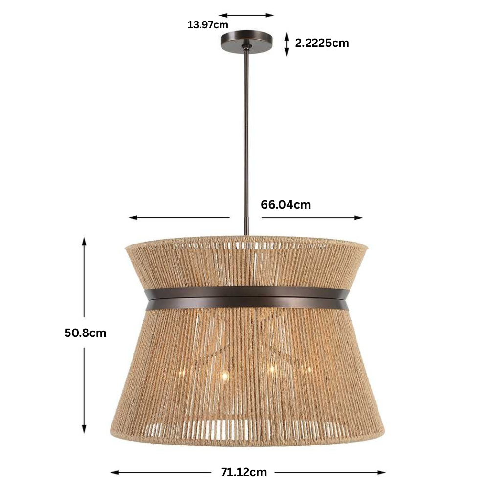 Uttermost Highly Strung 8 Light Pendant in Natural