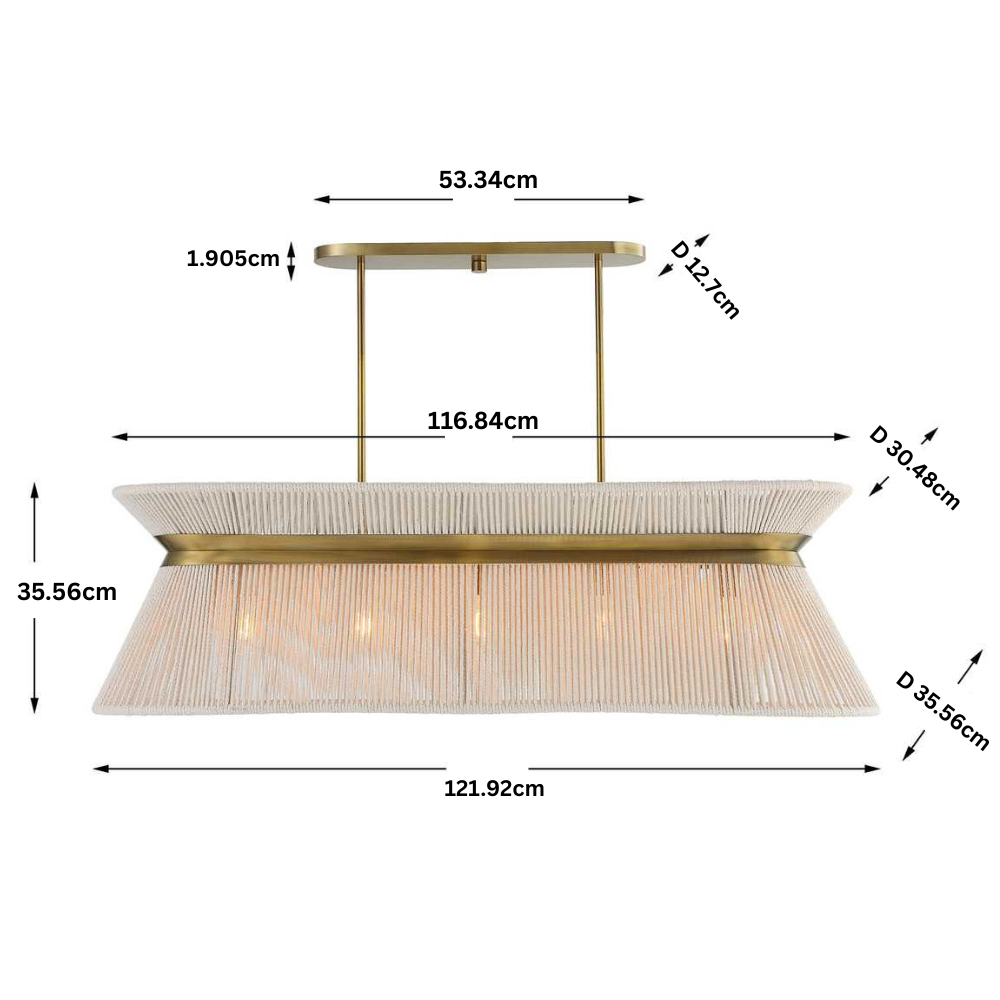 Uttermost Highly Strung 5 Light Linear Pendant in White