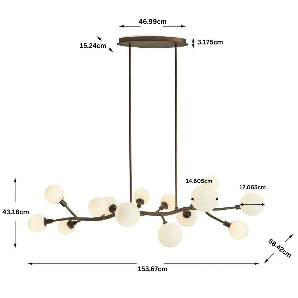 Uttermost Meandering 14 Light Pendant in Bronze
