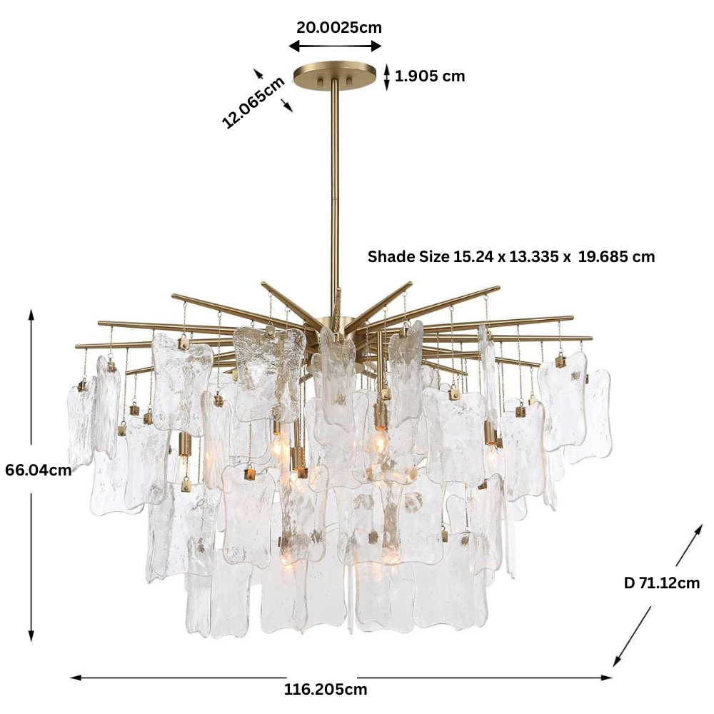 Uttermost Seeded Shield 8 Light Chandelier