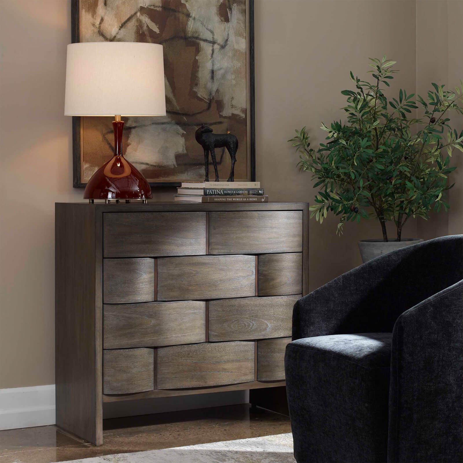 Uttermost Lydon 4 Drawer Chest of Drawers in Brown