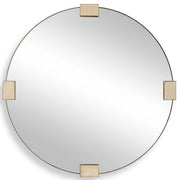 Russo Round Mirror in Travertine