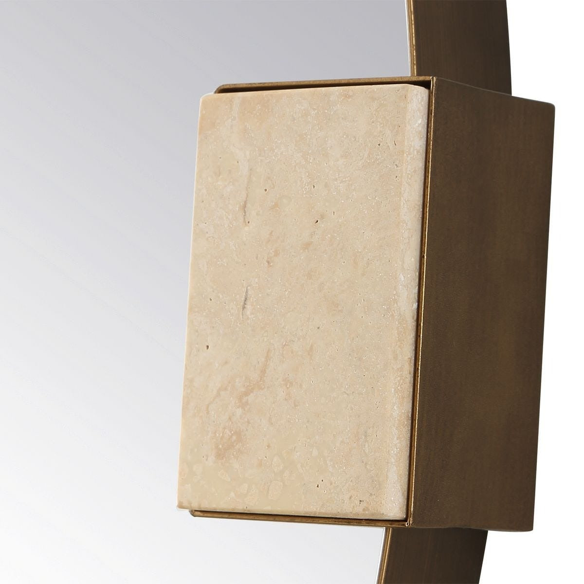Uttermost Russo Round Mirror in Travertine