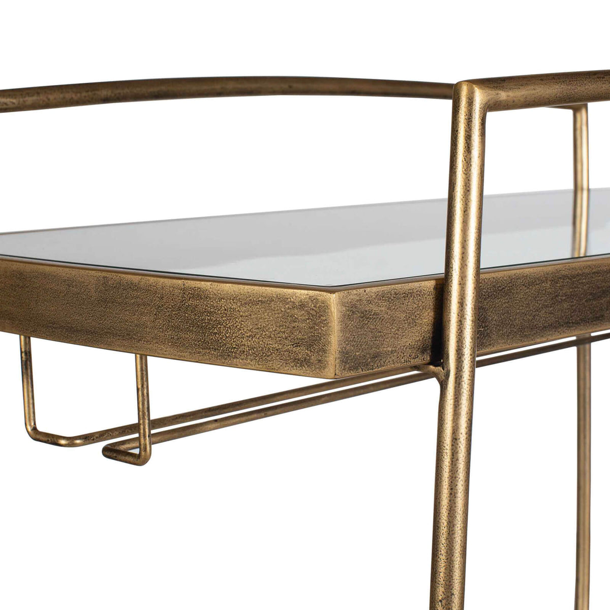 Uttermost Scarritt Antique Brass Bar Cart