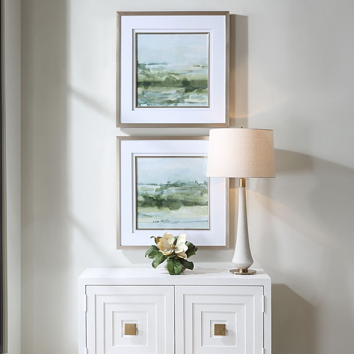 Uttermost Soft Sage Framed Prints Set of 2