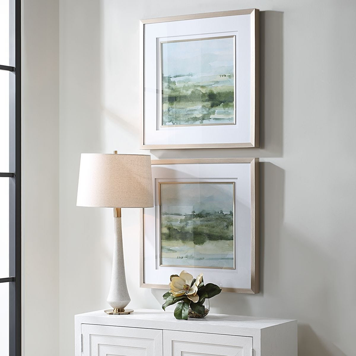 Uttermost Soft Sage Framed Prints Set of 2