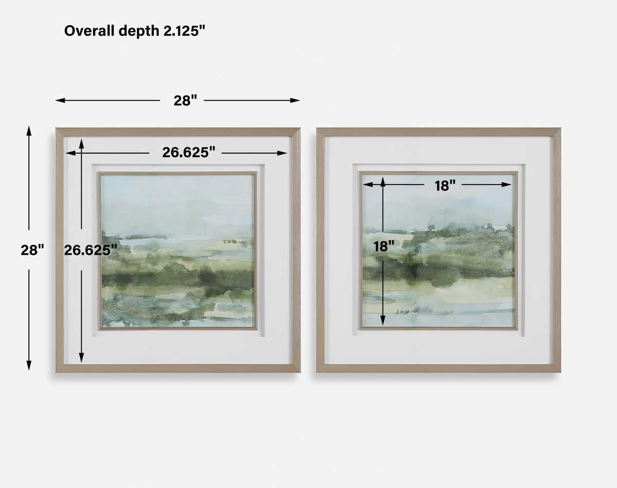 Uttermost Soft Sage Framed Prints Set of 2
