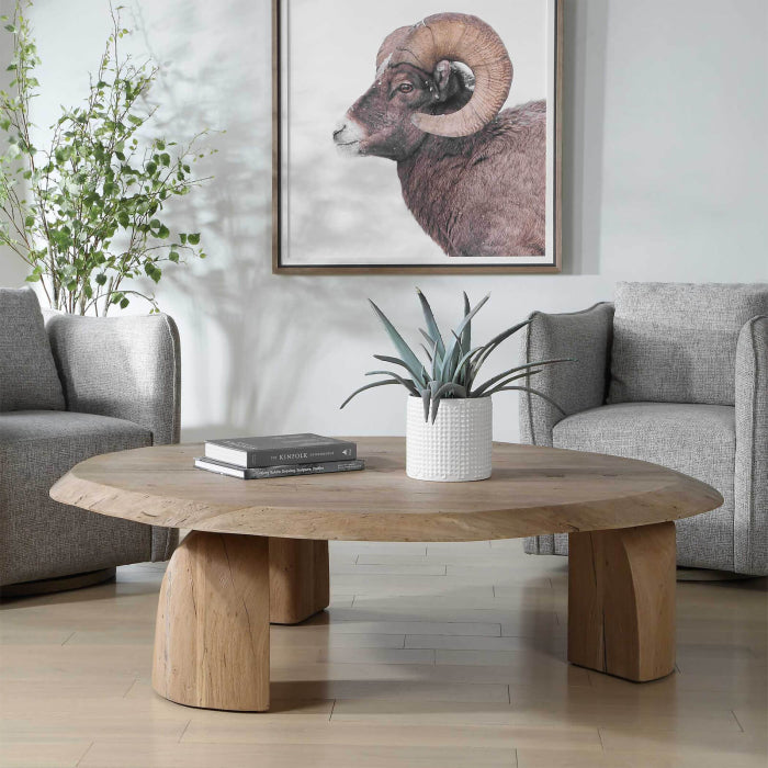 Uttermost Tiernan Reclaimed Oak Round Coffee Table