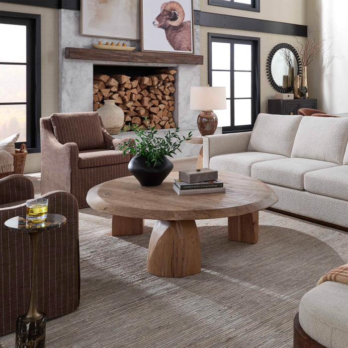 Uttermost Tiernan Reclaimed Oak Round Coffee Table