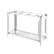 Vasa Clear Glass Console Table   Nicholas John Interiors