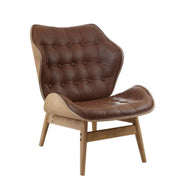 Vasile Brown Leather Chair with Button Detail   Nicholas John Interiors