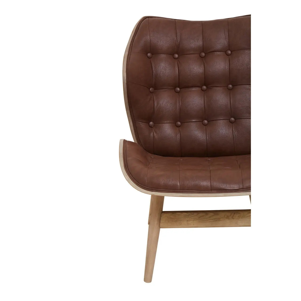 Vasile Brown Leather Chair with Button Detail Nicholas John Interiors