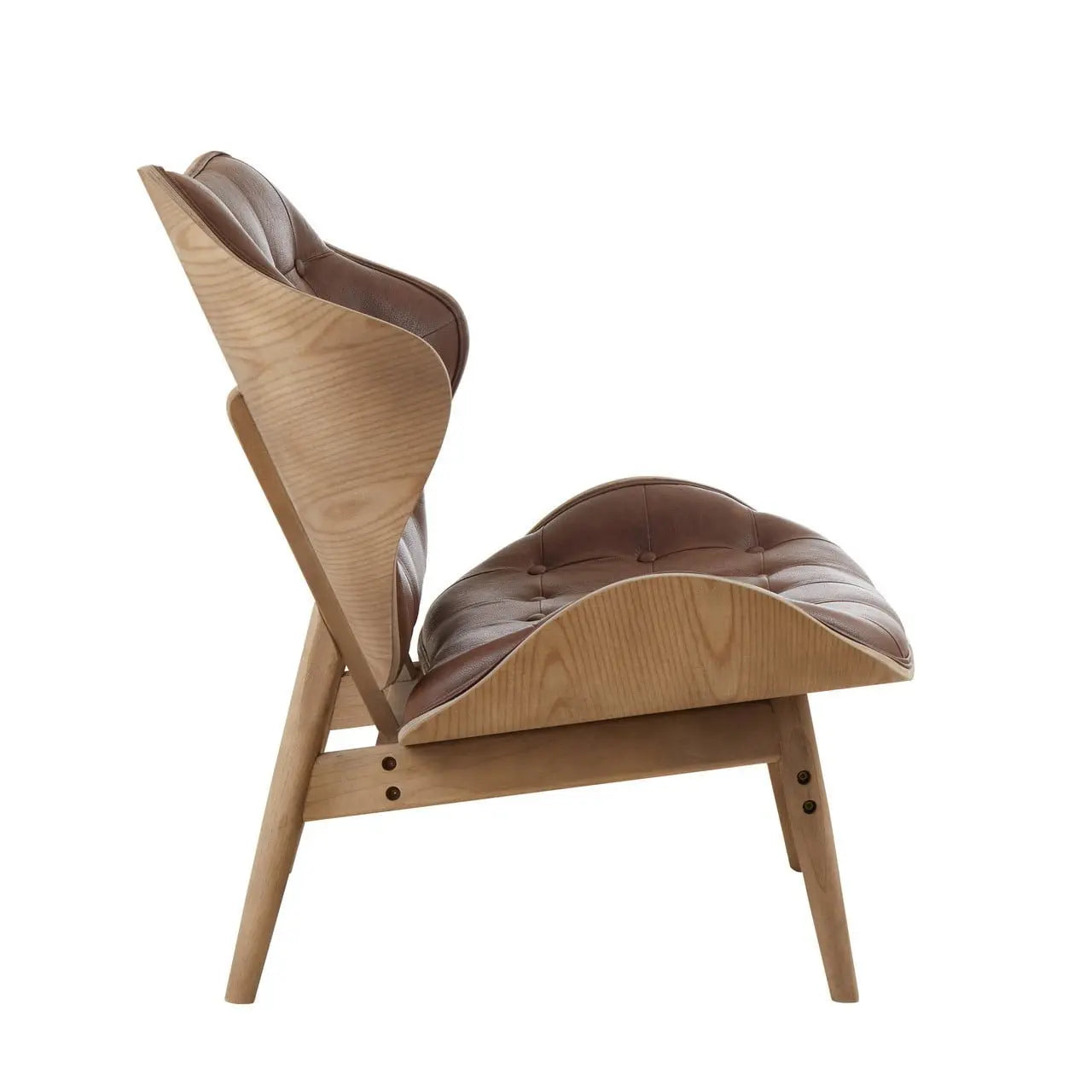 Vasile Brown Leather Chair with Button Detail Nicholas John Interiors