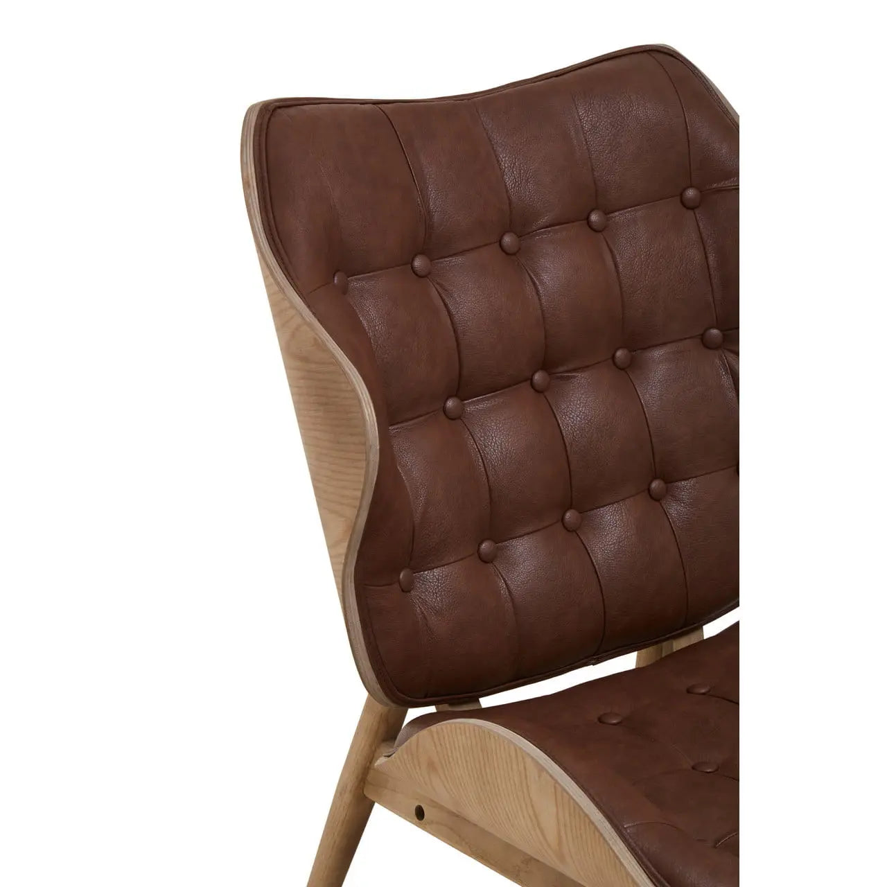 Vasile Brown Leather Chair with Button Detail Nicholas John Interiors