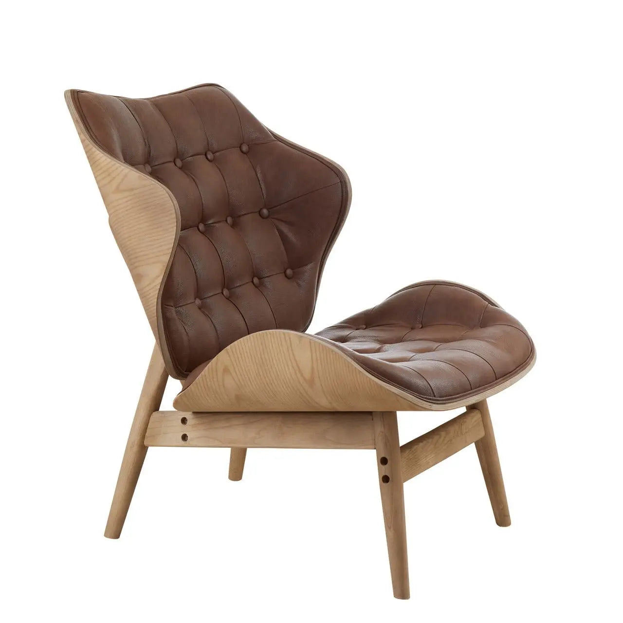 Vasile Brown Leather Chair with Button Detail Nicholas John Interiors