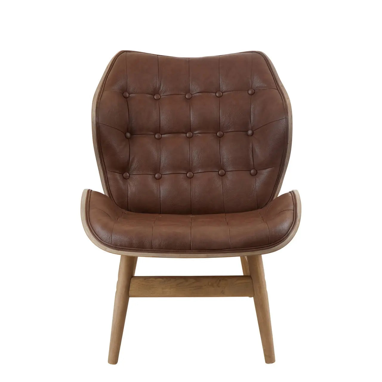 Vasile Brown Leather Chair with Button Detail Nicholas John Interiors