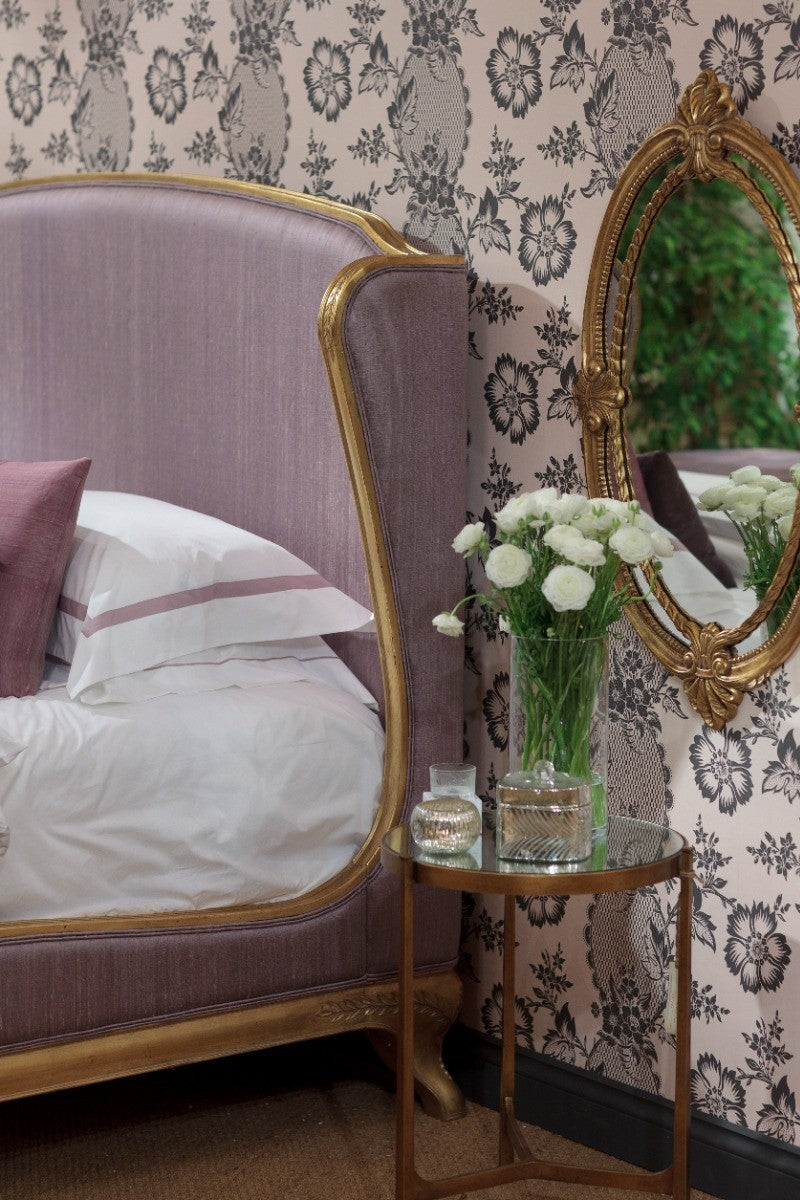 Jonathan Charles Round End Table Contemporary in Scagliola - Gilded