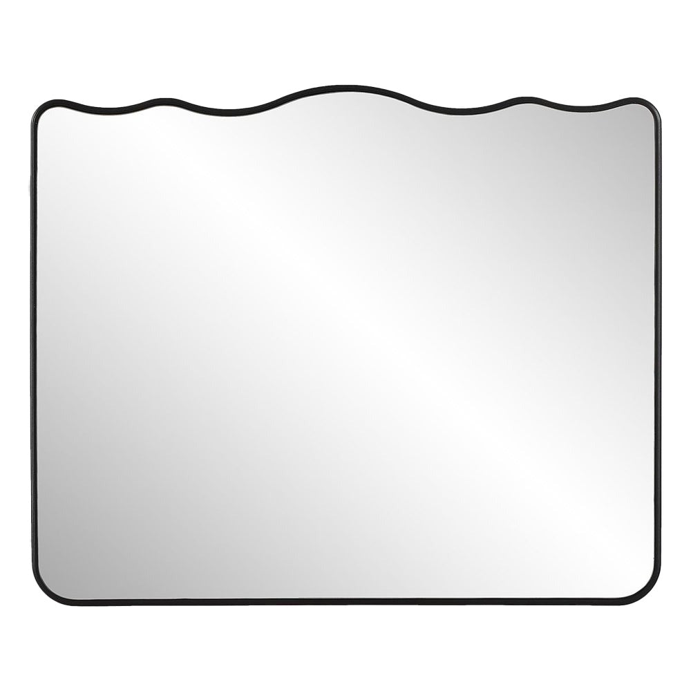 Keiichi Grace Scalloped Mirror in Black