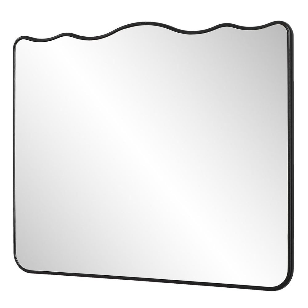 Keiichi Grace Scalloped Mirror in Black