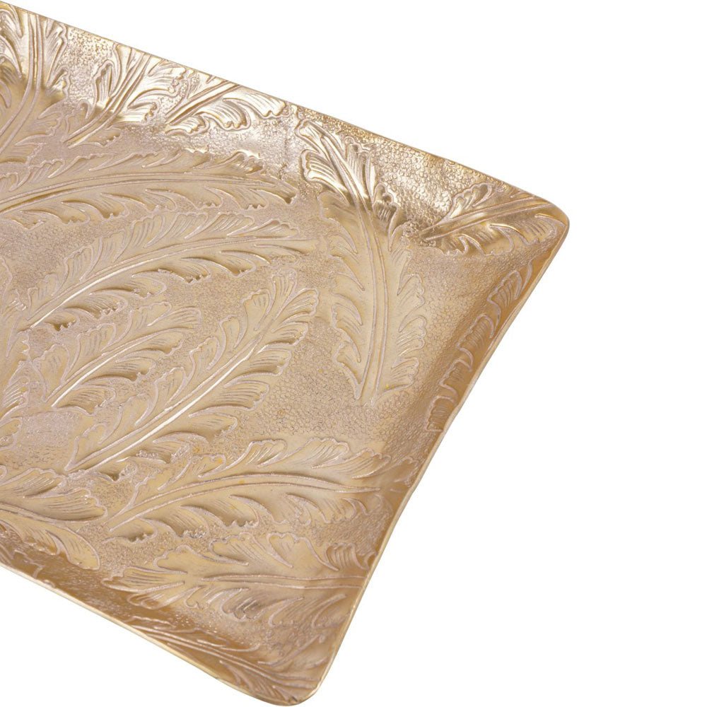 Windham Gold Leaf Embossed Rectangle Plate Nicholas John Interiors