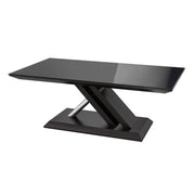Xenia Glass Black and Walnut Coffee Table - Modern Statement Centrepiece   Nicholas John Interiors