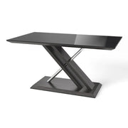 Xenia Black glass dining table 160cm   Nicholas John Interiors